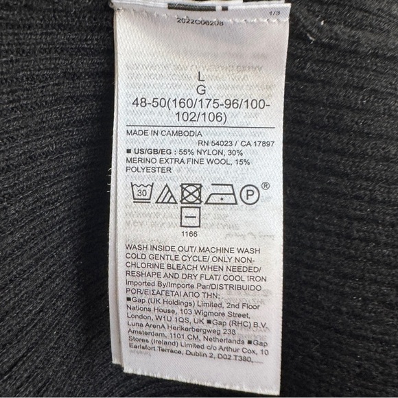 Gap Merino Wool-Blend Midi Sweater Dress, Size L - Picture 8 of 8